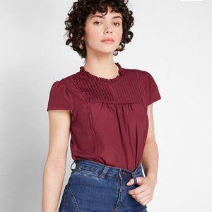 ModCloth Loyally Lovely Cap Sleeve Blouse XS